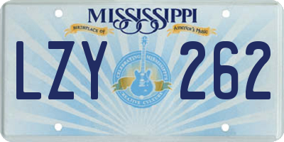 MS license plate LZY262