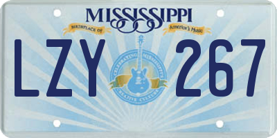 MS license plate LZY267