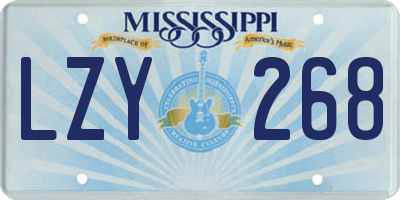 MS license plate LZY268