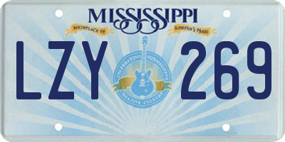 MS license plate LZY269