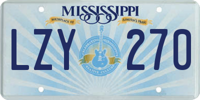 MS license plate LZY270