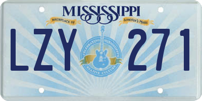 MS license plate LZY271