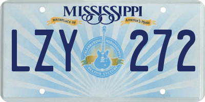 MS license plate LZY272