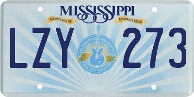 MS license plate LZY273