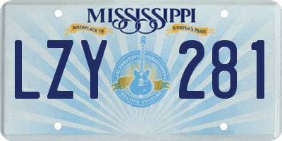 MS license plate LZY281