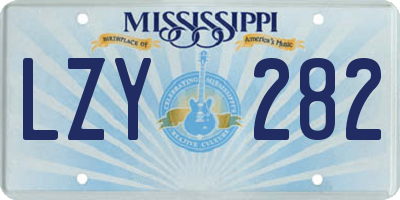 MS license plate LZY282