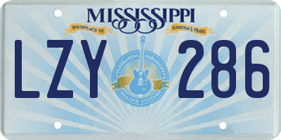MS license plate LZY286