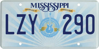 MS license plate LZY290
