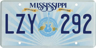 MS license plate LZY292