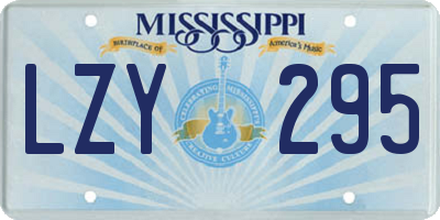 MS license plate LZY295