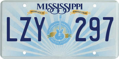 MS license plate LZY297