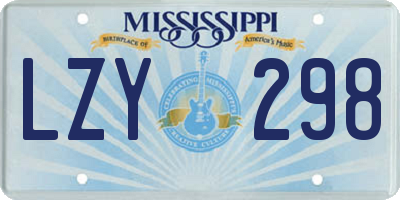 MS license plate LZY298