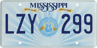 MS license plate LZY299
