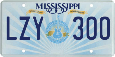 MS license plate LZY300