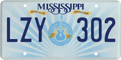 MS license plate LZY302