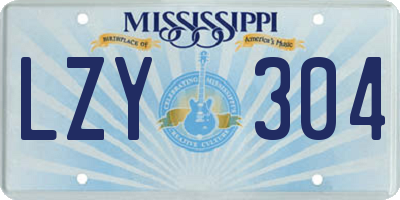 MS license plate LZY304