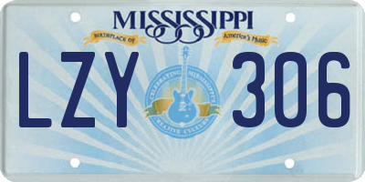 MS license plate LZY306