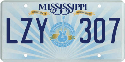 MS license plate LZY307