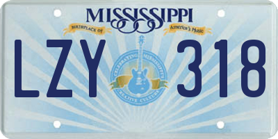 MS license plate LZY318