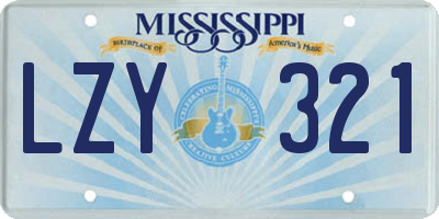 MS license plate LZY321