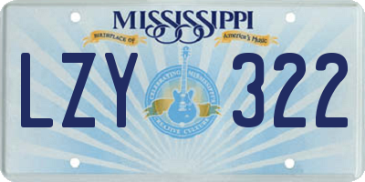 MS license plate LZY322
