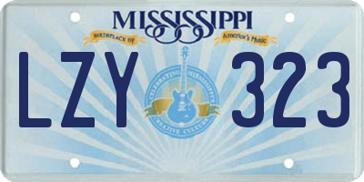 MS license plate LZY323