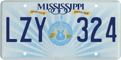 MS license plate LZY324