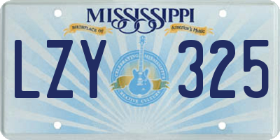 MS license plate LZY325
