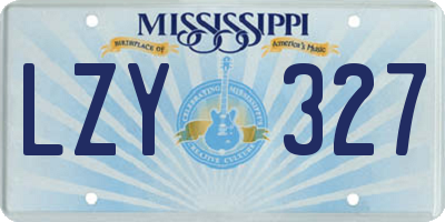 MS license plate LZY327