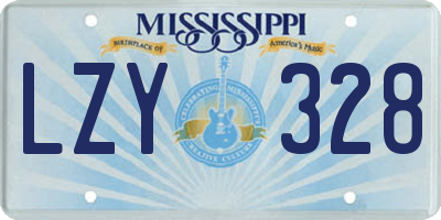 MS license plate LZY328