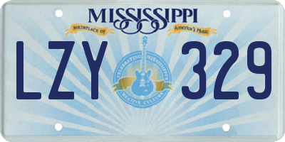 MS license plate LZY329