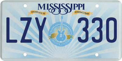 MS license plate LZY330