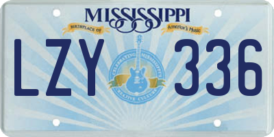 MS license plate LZY336