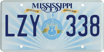 MS license plate LZY338