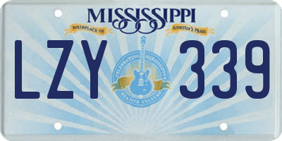 MS license plate LZY339