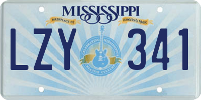 MS license plate LZY341