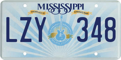 MS license plate LZY348