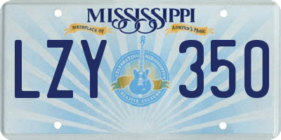 MS license plate LZY350
