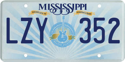 MS license plate LZY352