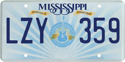 MS license plate LZY359