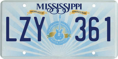 MS license plate LZY361