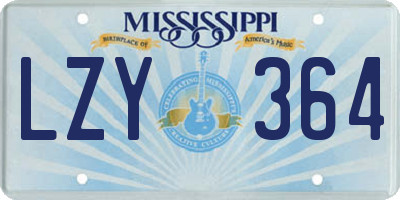 MS license plate LZY364