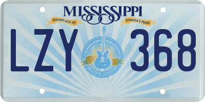 MS license plate LZY368