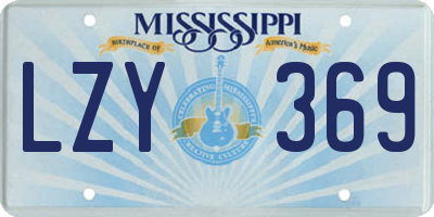 MS license plate LZY369