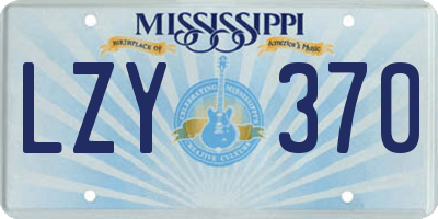 MS license plate LZY370