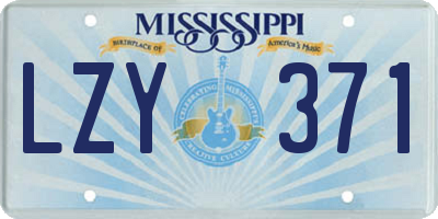 MS license plate LZY371
