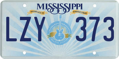 MS license plate LZY373