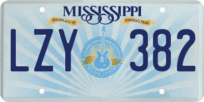 MS license plate LZY382