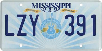 MS license plate LZY391