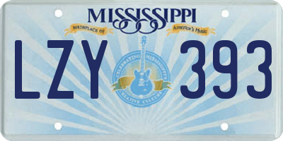 MS license plate LZY393